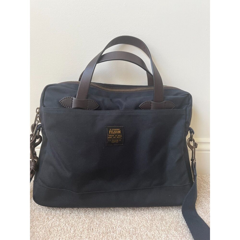 FILSON Tin Cloth COMPACT briefcase / Navy Blue, Barely used
